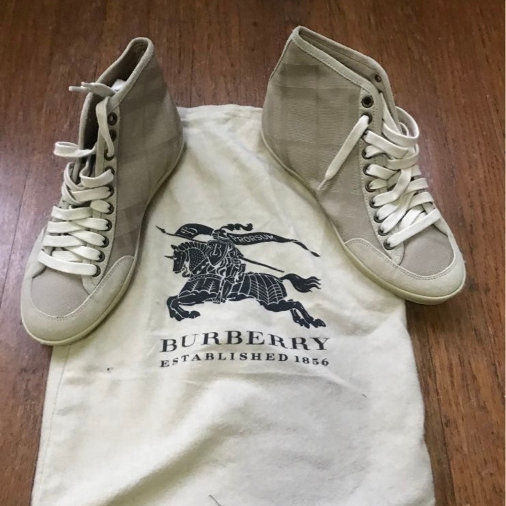 Burberry High-Top Sneakers with Cream Soles